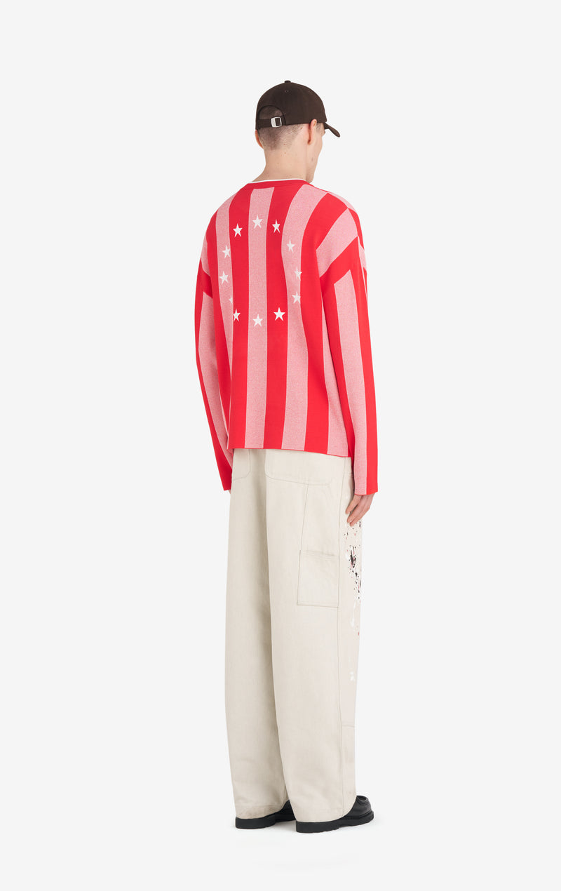 ETUDES STUDIO SOCCER LONG SLEEVE T-SHIRT STRIPED RED 5