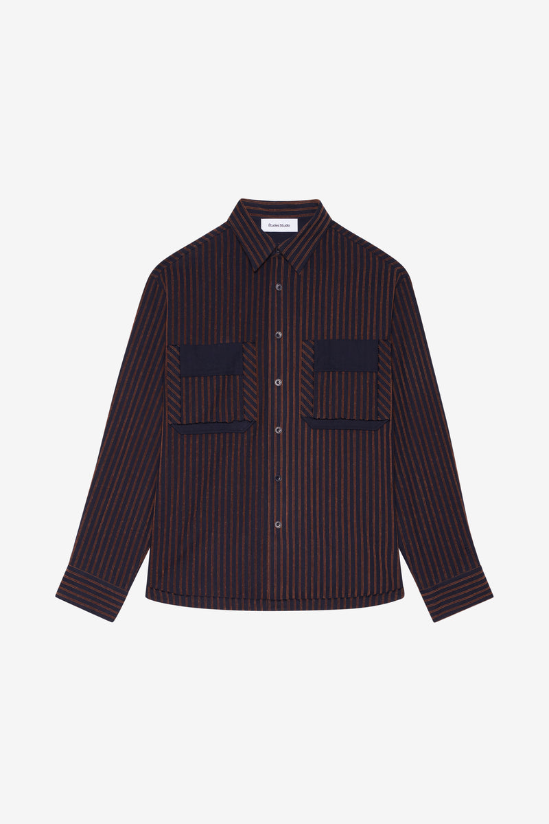 FLANNEL SHIRT STRIPED NAVY 1