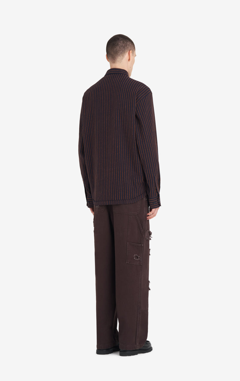 ETUDES STUDIO FLANNEL SHIRT STRIPED NAVY 4