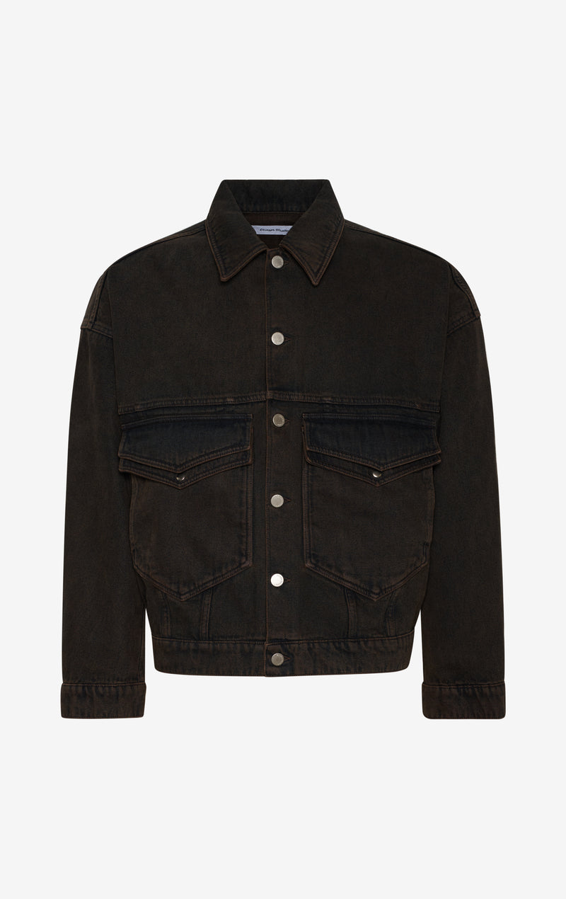 ETUDES STUDIO LOOSE DENIM JACKET DARK BROWN 1