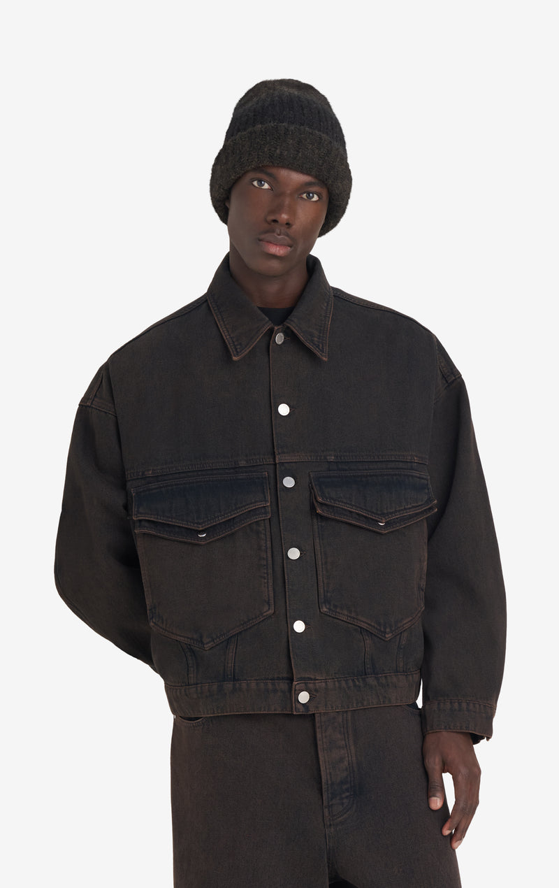 ETUDES STUDIO LOOSE DENIM JACKET DARK BROWN 2