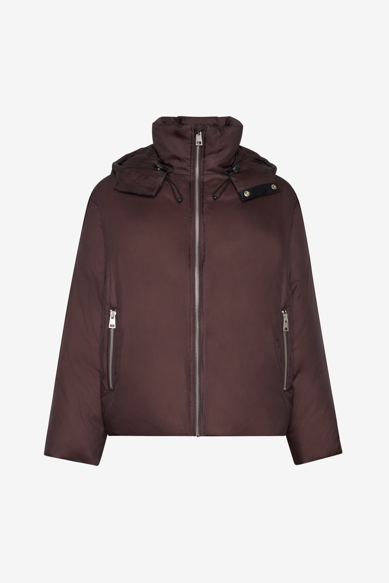 BOXY DOWN JACKET DK BROWN 1
