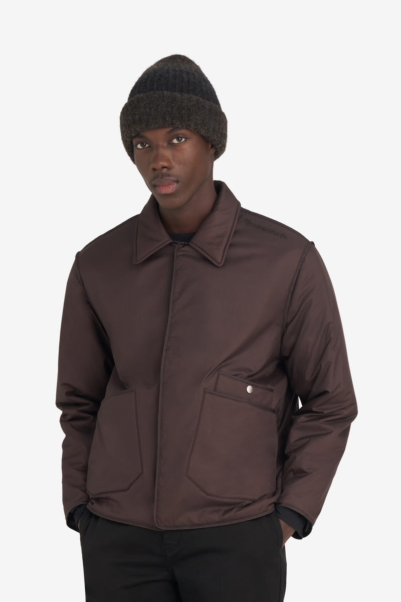 PADDED SNAP JACKET DK BROWN 2