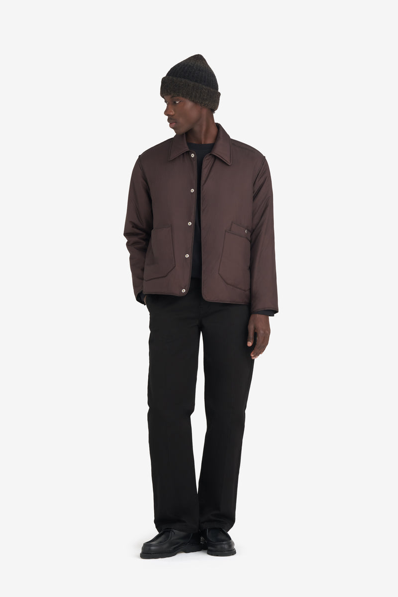 PADDED SNAP JACKET DK BROWN 4