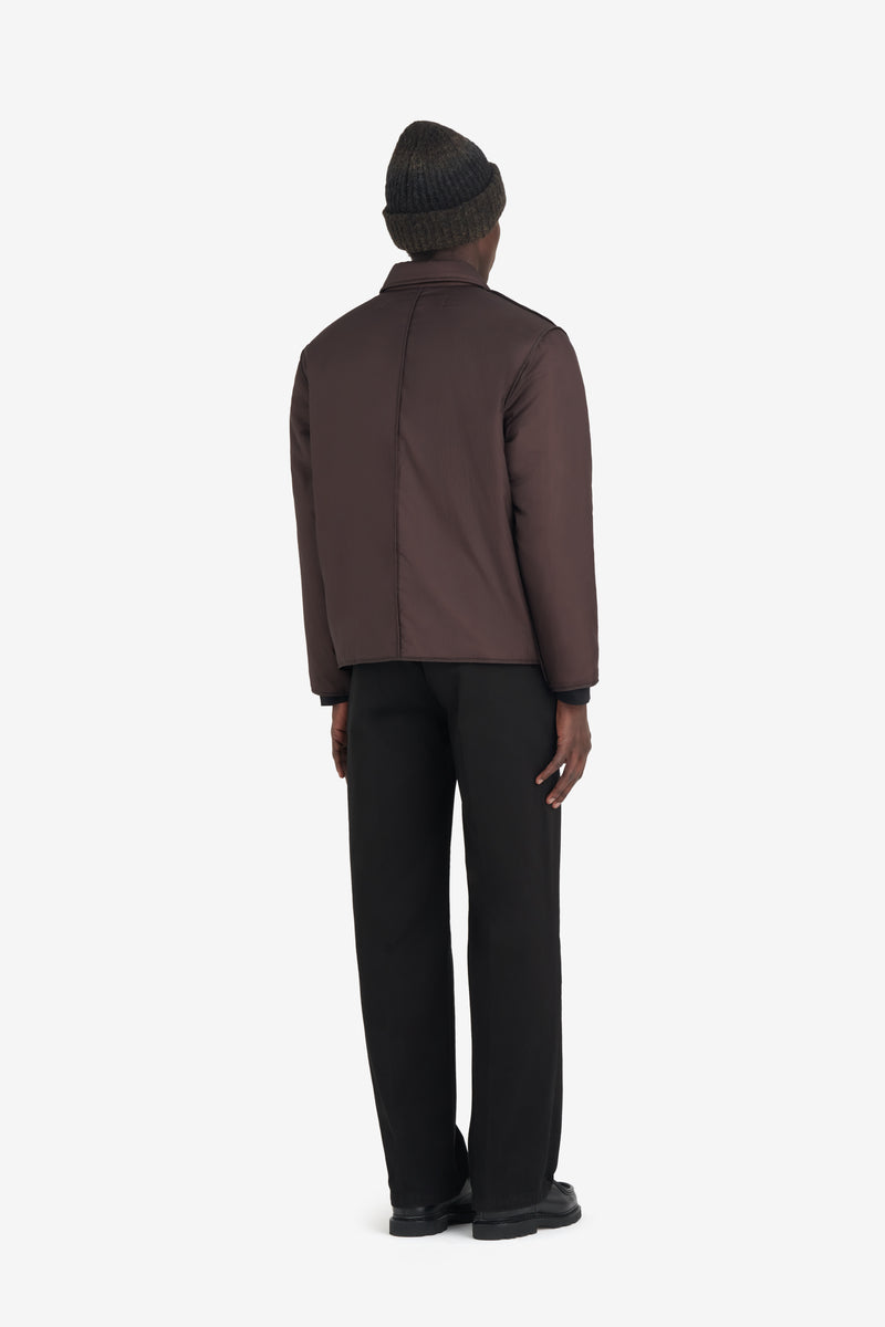 PADDED SNAP JACKET DK BROWN 5