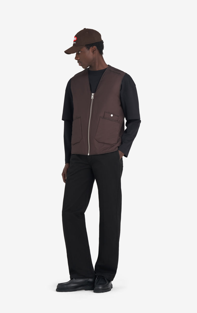 ETUDES STUDIO PADDED ZIP VEST DARK BROWN 4