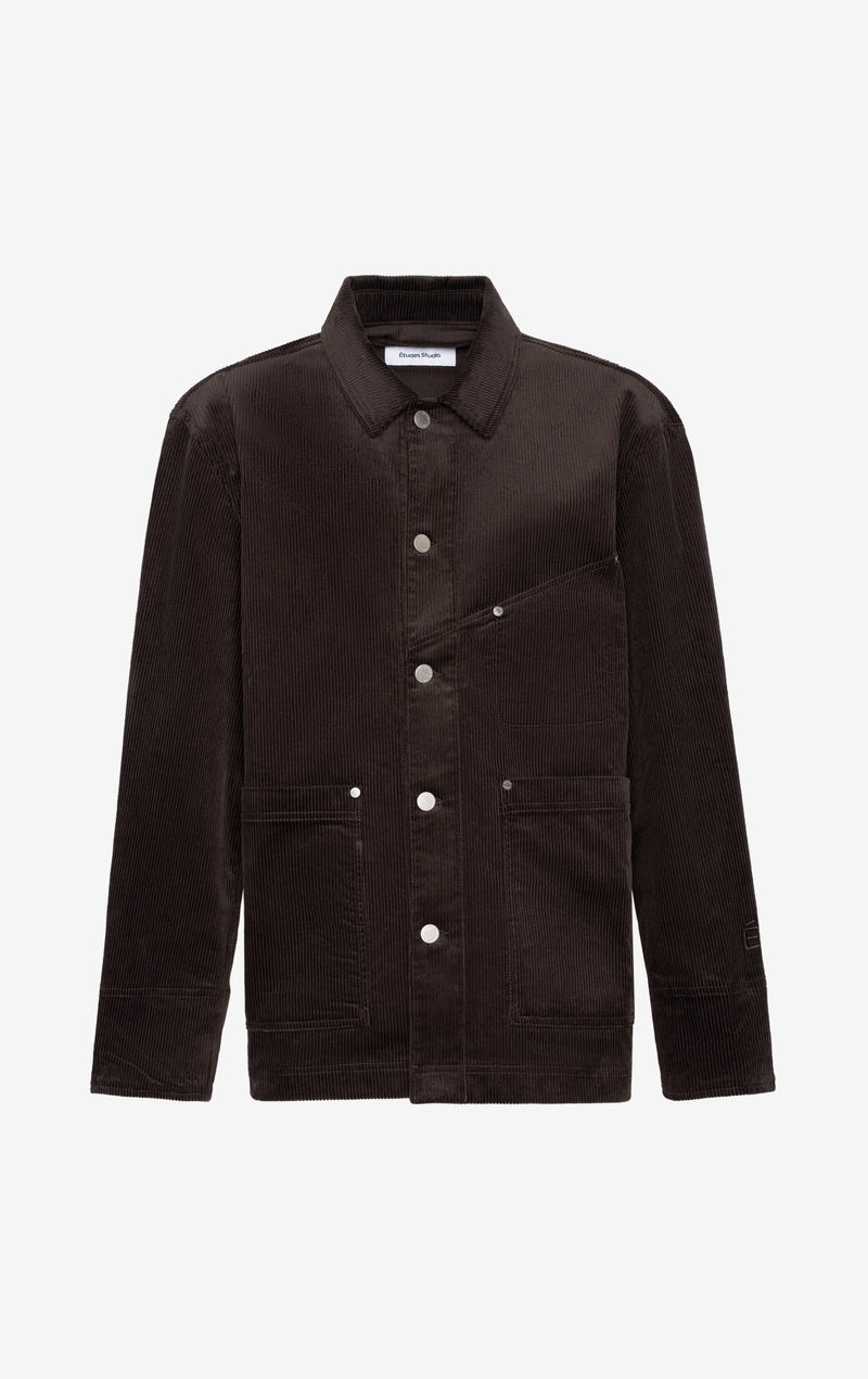 ETUDES STUDIO WORKER CORD JACKET DARK BROWN 1
