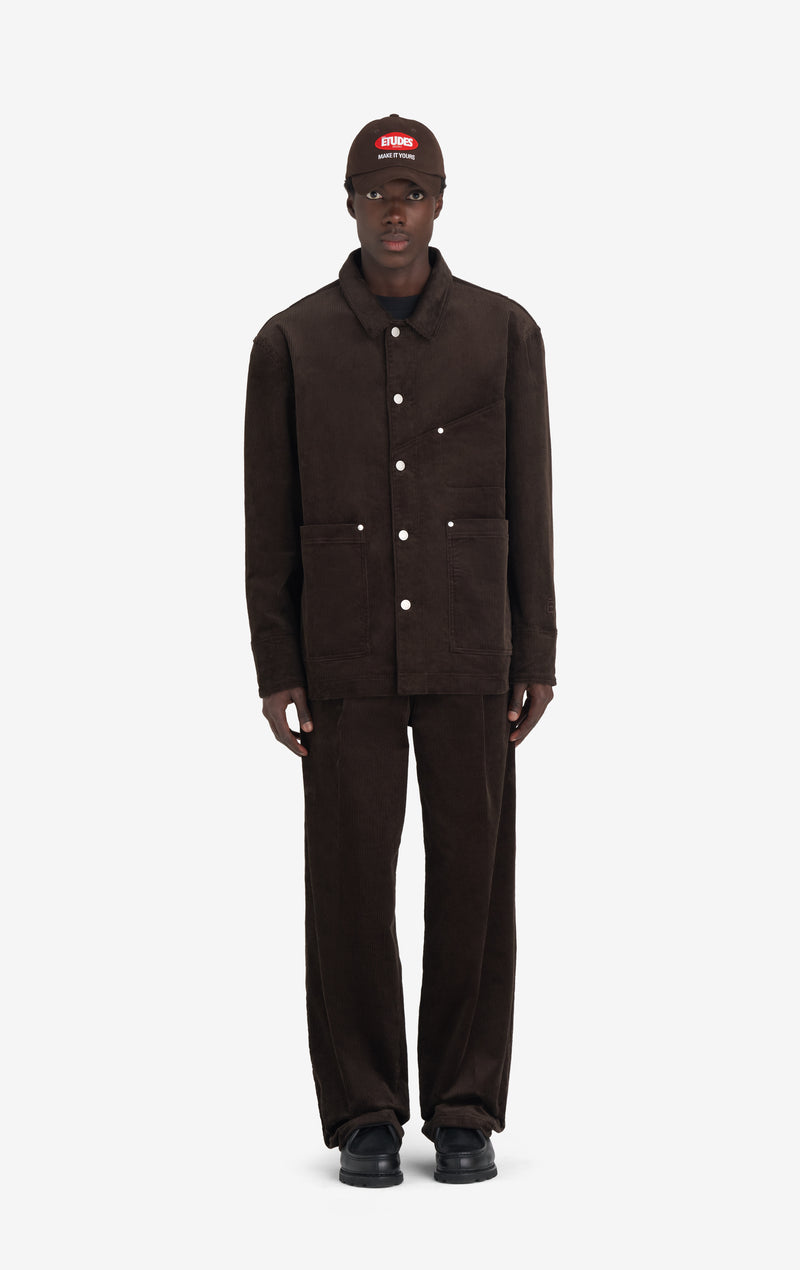ETUDES STUDIO WORKER CORD JACKET DARK BROWN 3