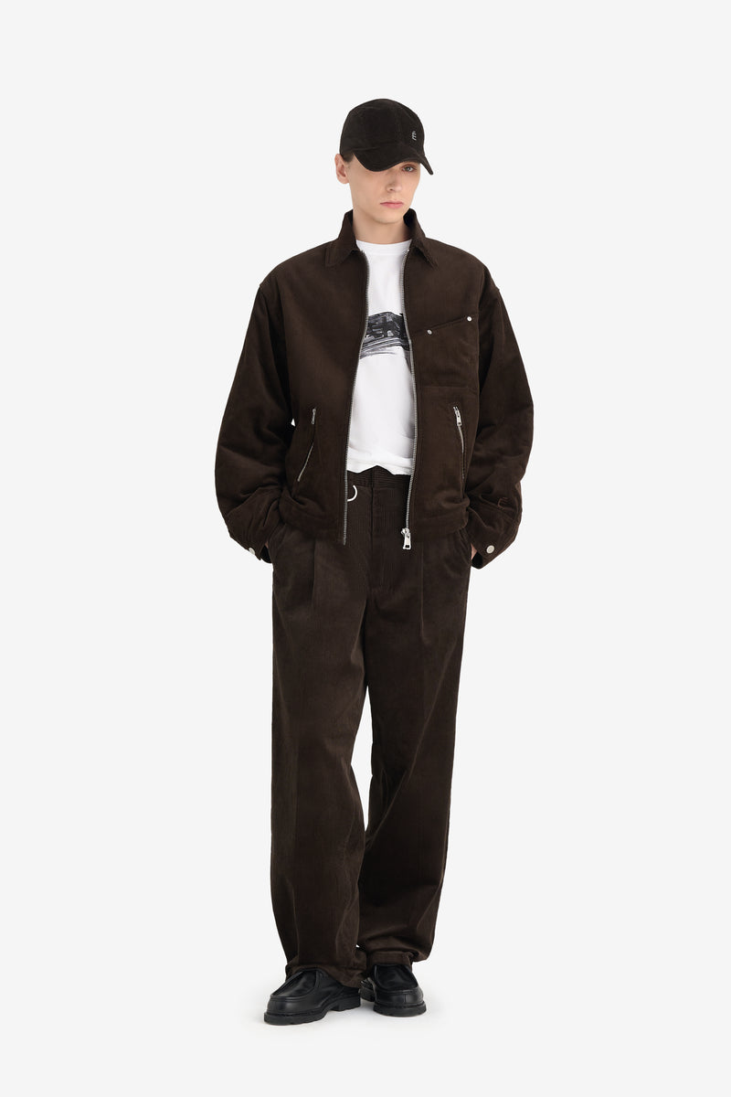 BOXY ZIPPED JACKET DK BROWN 5