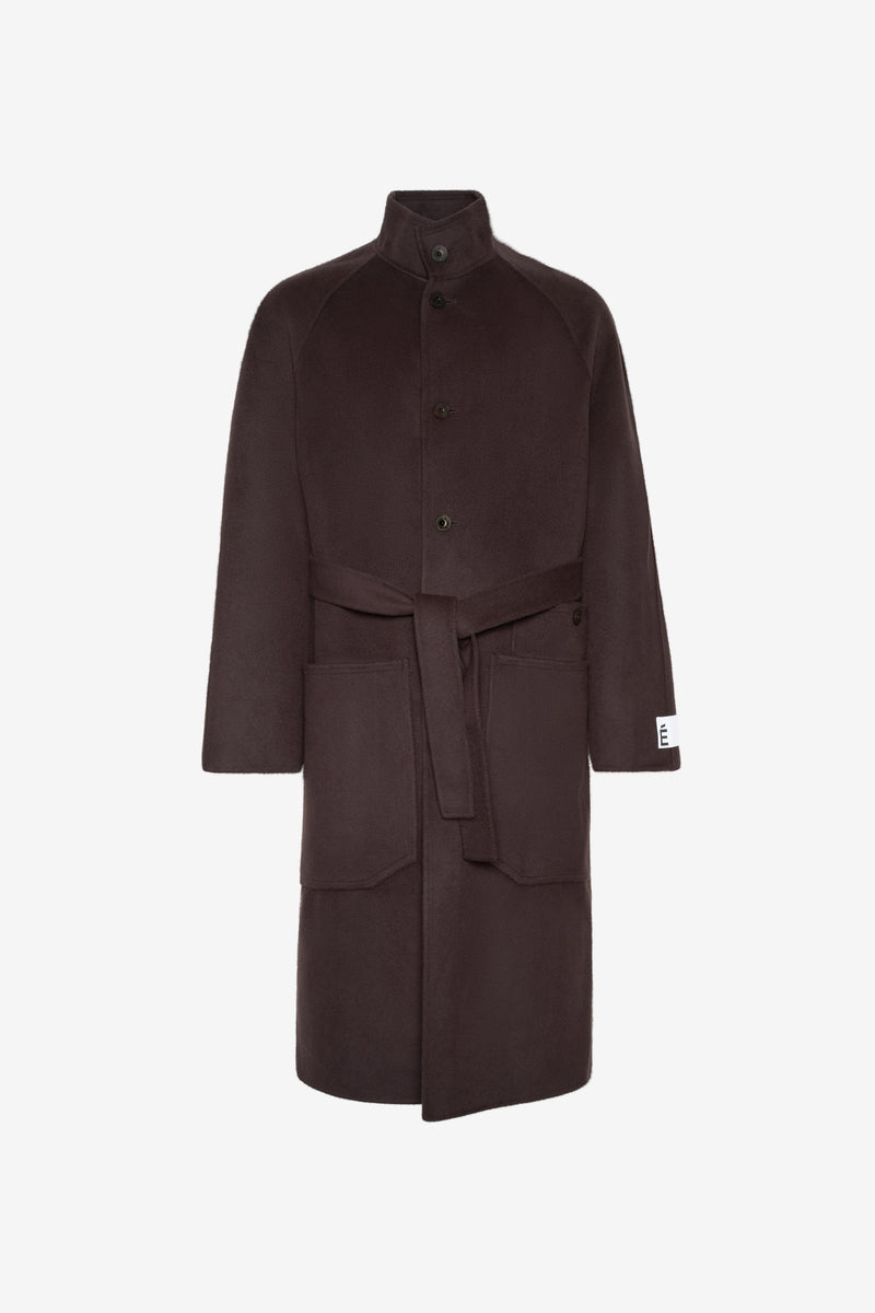HEAVY WOOL COAT DK BROWN 1