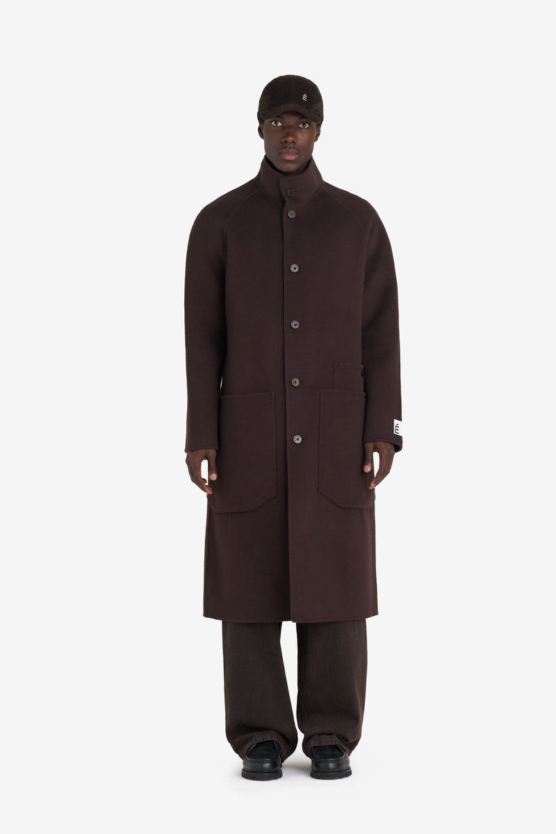 HEAVY WOOL COAT DK BROWN 2
