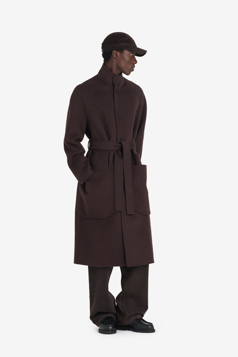 HEAVY WOOL COAT DK BROWN 4