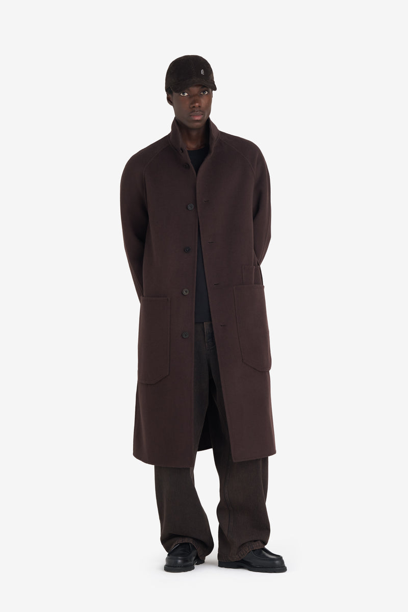 HEAVY WOOL COAT DK BROWN 6