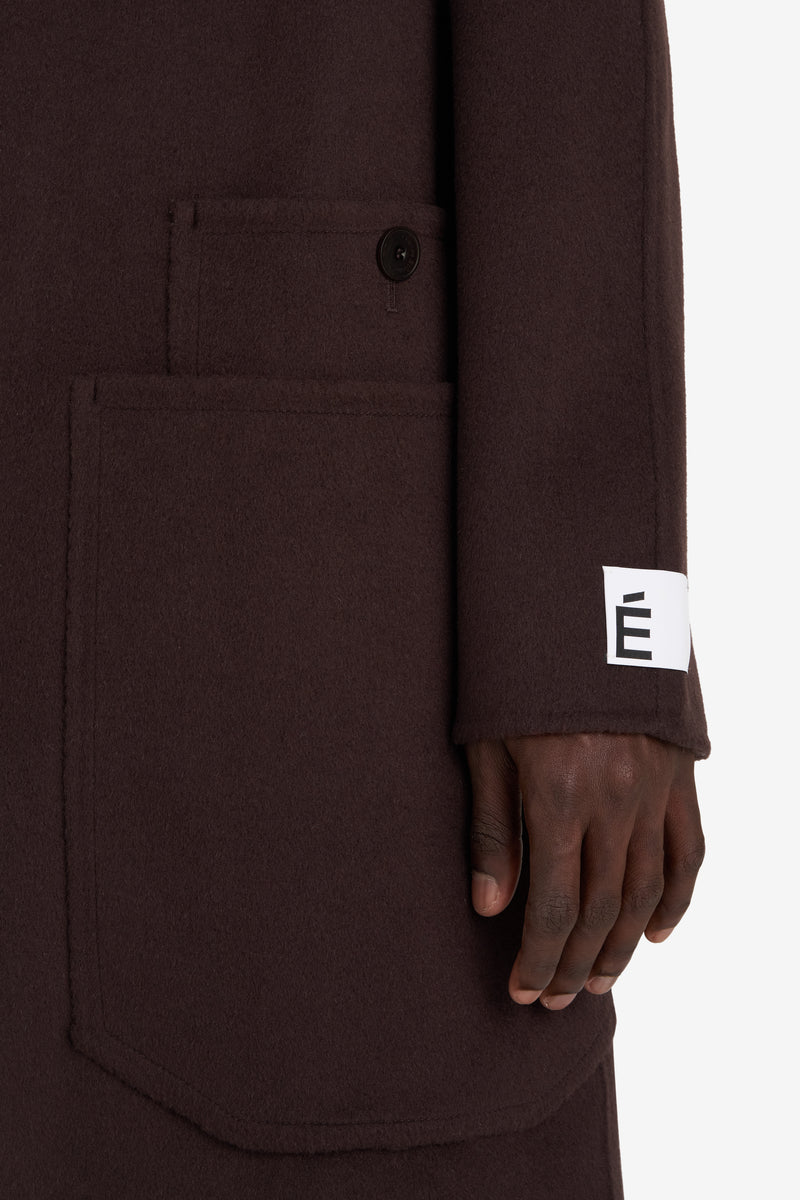 HEAVY WOOL COAT DK BROWN 9