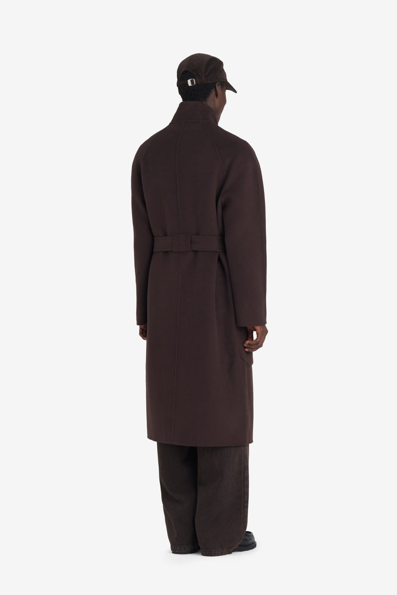 HEAVY WOOL COAT DK BROWN 7