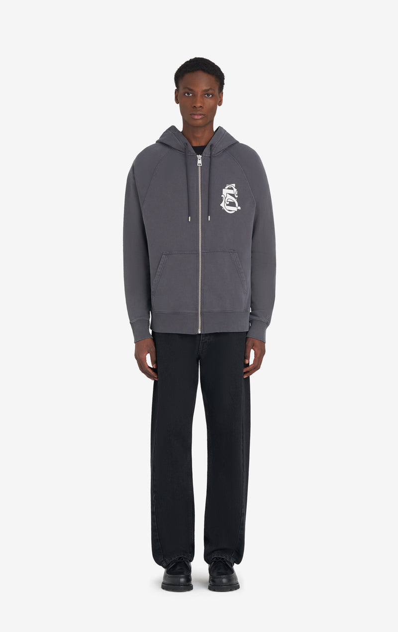 ETUDES STUDIO LOOSE ZIP HOODIE EMBLEM SHALE 3