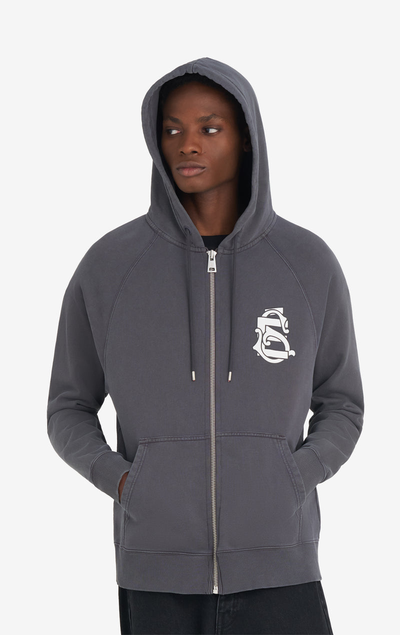 ETUDES STUDIO LOOSE ZIP HOODIE EMBLEM SHALE 2