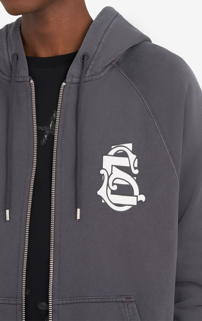 ETUDES STUDIO LOOSE ZIP HOODIE EMBLEM SHALE 5