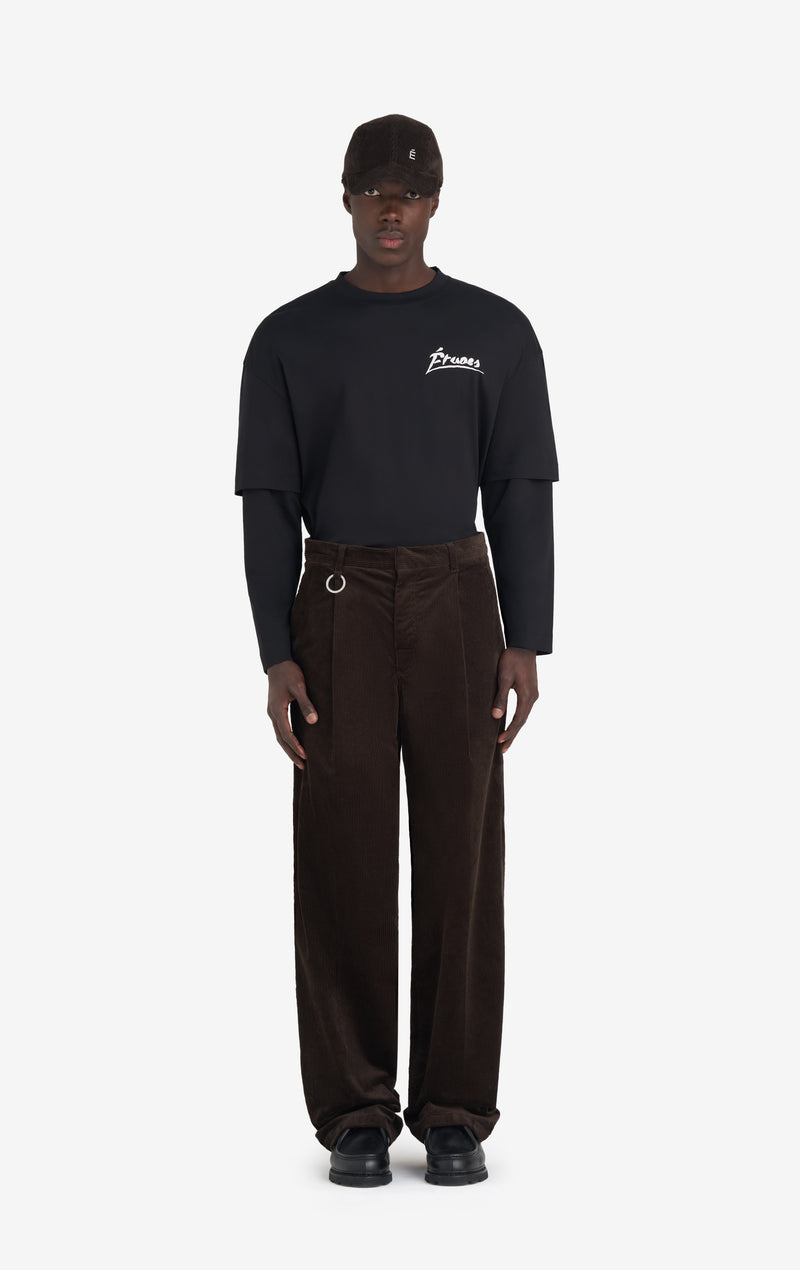 ETUDES STUDIO LOOSE CHINO PANT DARK BROWN 3
