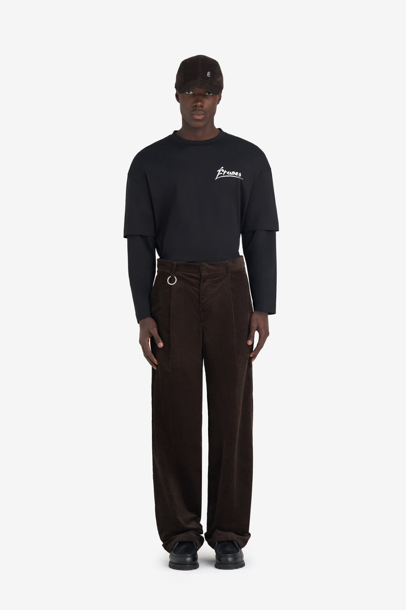 LOOSE CHINO PANT DK BROWN 3