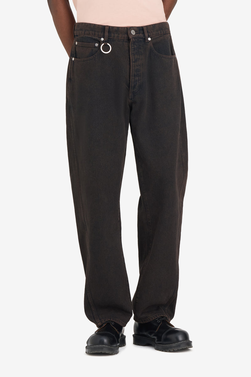 REGULAR JEANS TWIST DK BROWN 2