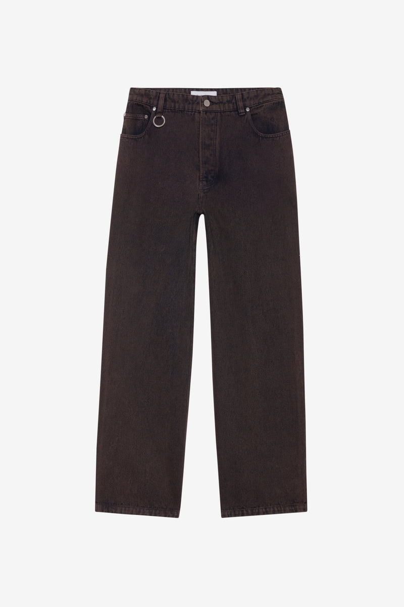 LOOSE JEANS PANT DK BROWN 1