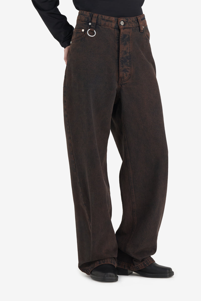 LOOSE JEANS PANT DK BROWN 2