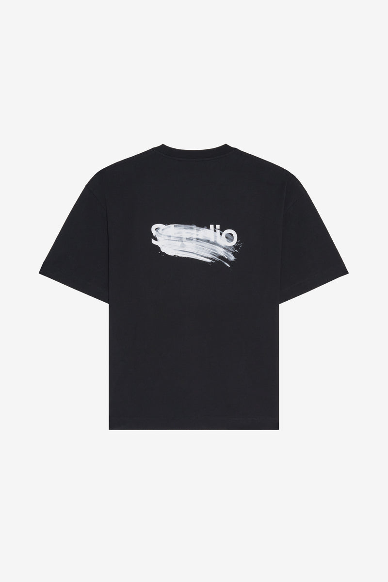 RELAX T-SHIRT SMUDGED LOGO BLACK 3