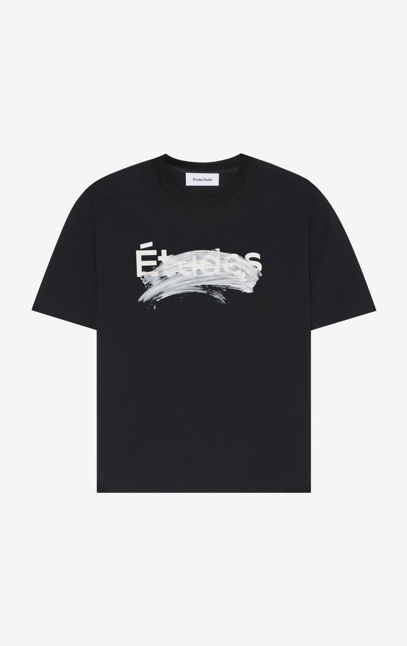 ETUDES STUDIO RELAX T-SHIRT SMUDGED LOGO BLACK 1