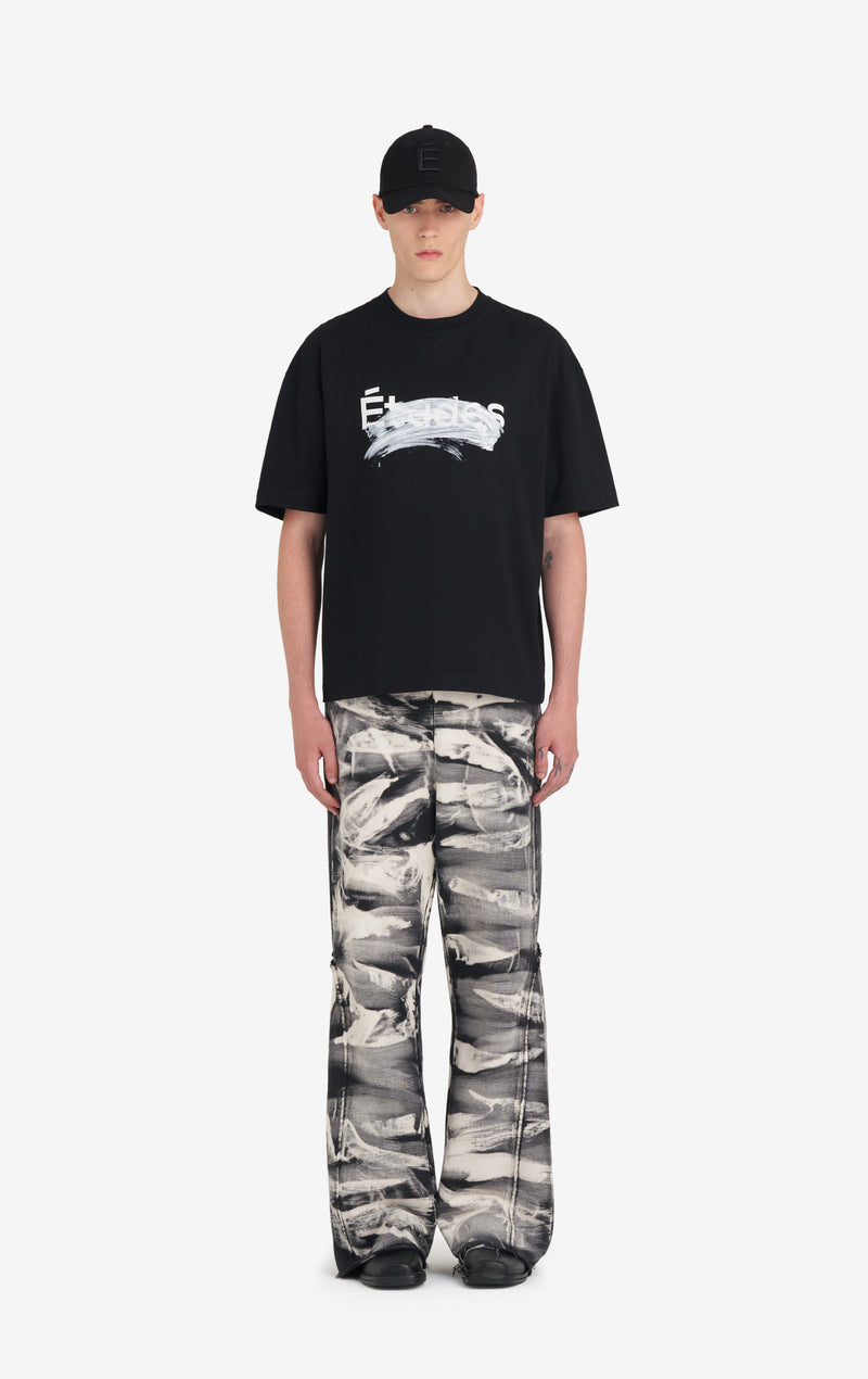 ETUDES STUDIO RELAX T-SHIRT SMUDGED LOGO BLACK 4
