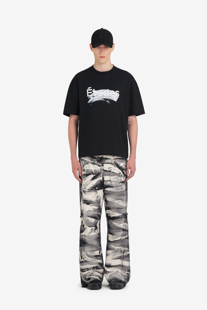 RELAX T-SHIRT SMUDGED LOGO BLACK 4