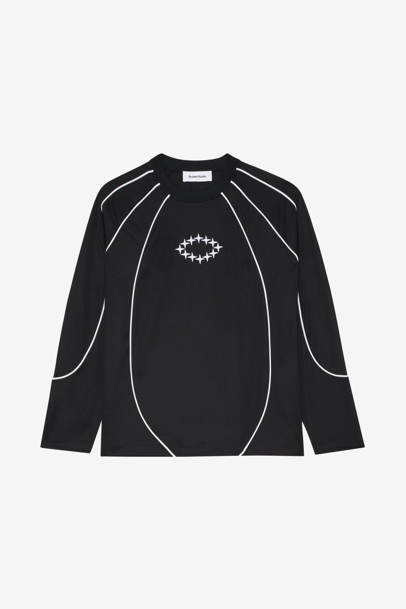 SOCCER LONG SLEEVES T-SHIRT PIQUE BLACK 1