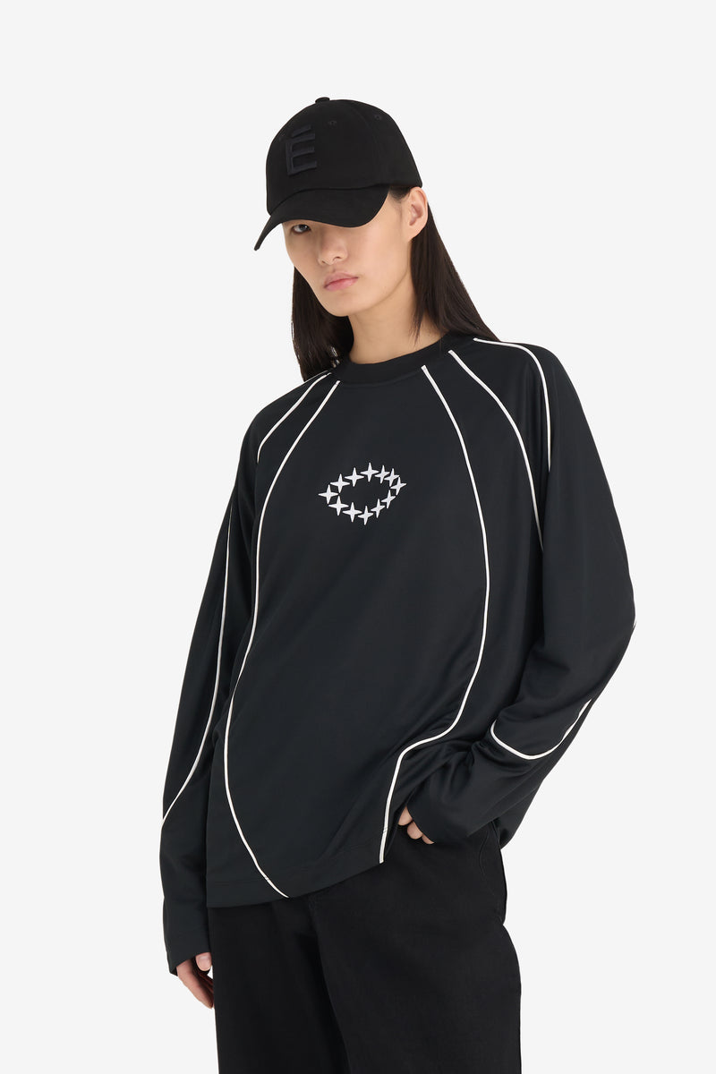 SOCCER LONG SLEEVES T-SHIRT PIQUE BLACK 2