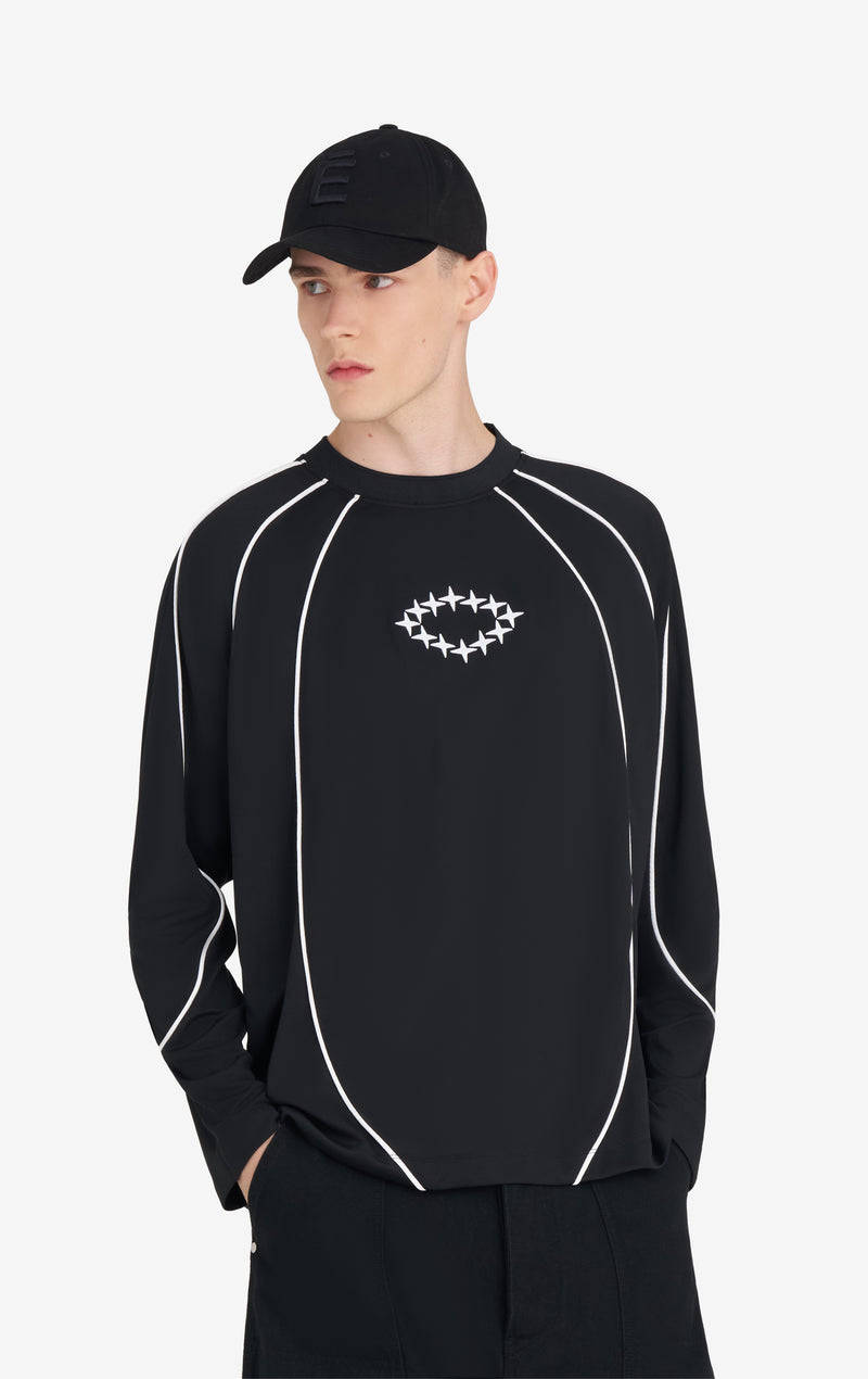 ETUDES STUDIO SOCCER LONG SLEEVE T-SHIRT PIQUE BLACK 2