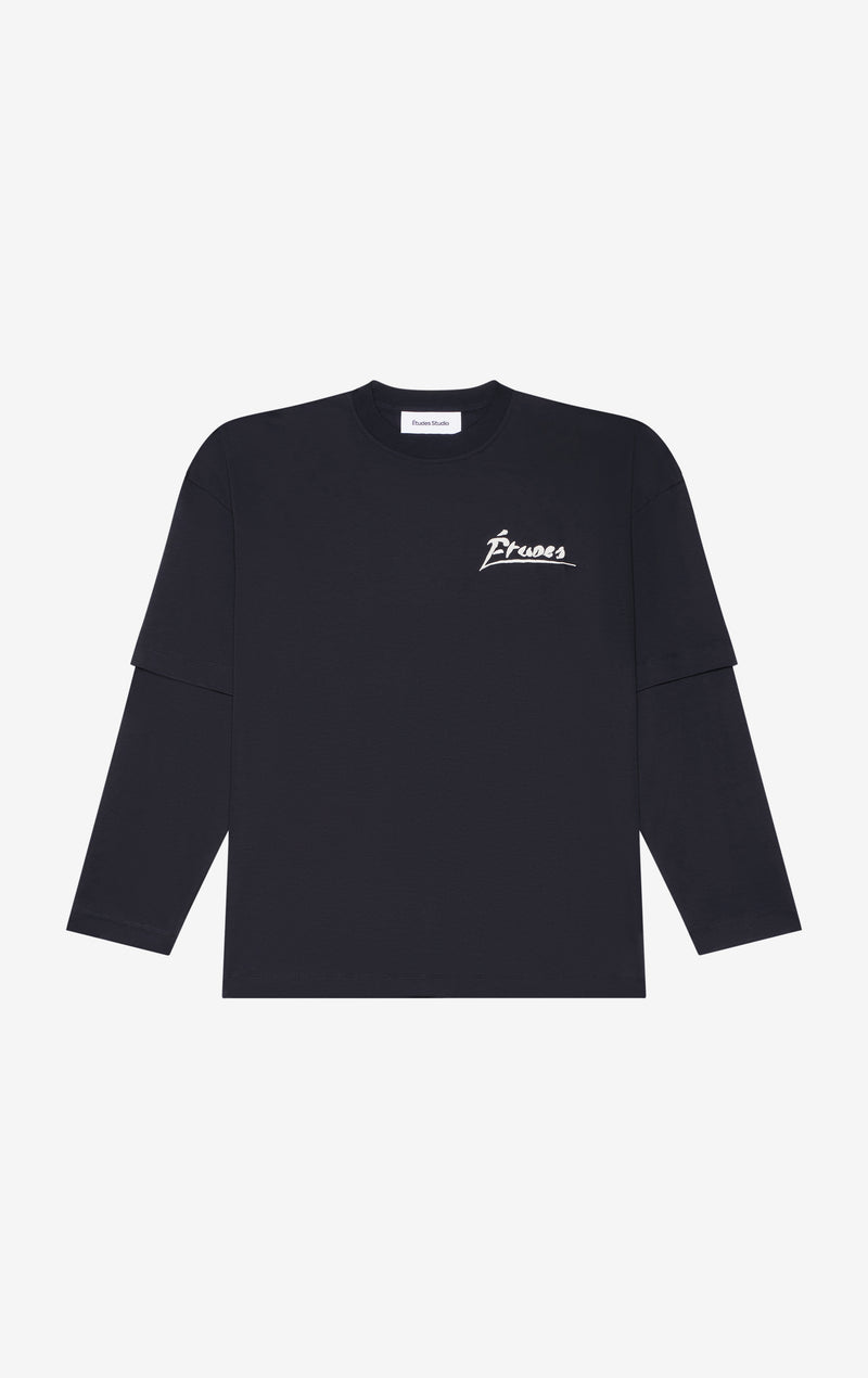 ETUDES STUDIO DOUBLE SLEEVES T-SHIRT SIGNED BLACK 1