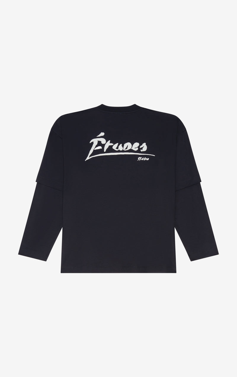 ETUDES STUDIO DOUBLE SLEEVES T-SHIRT SIGNED BLACK 2