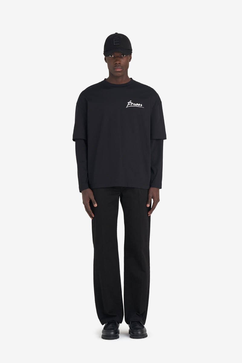 DOUBLE SLEEVES T-SHIRT SIGNED BLACK 3