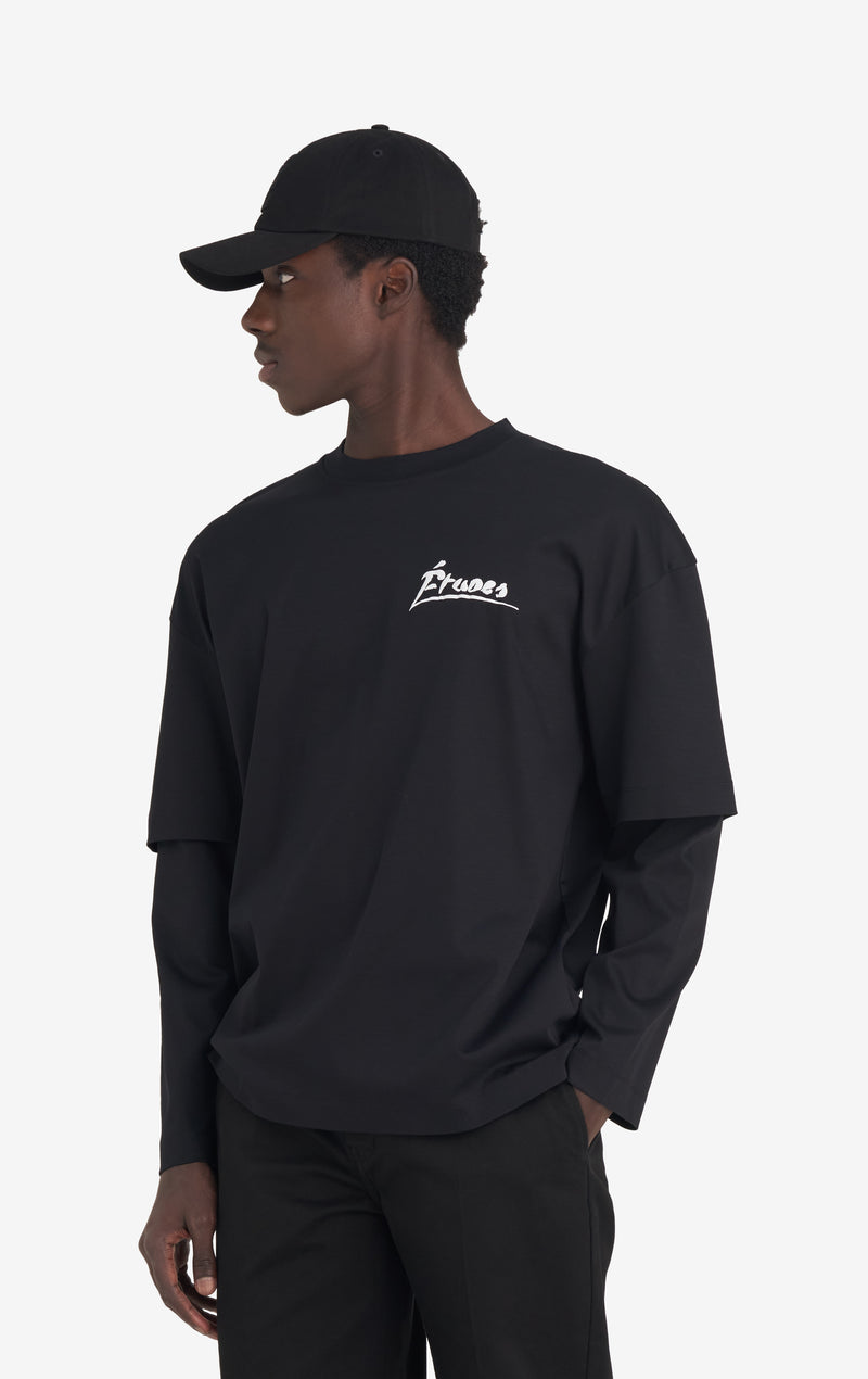 ETUDES STUDIO DOUBLE SLEEVES T-SHIRT SIGNED BLACK 3