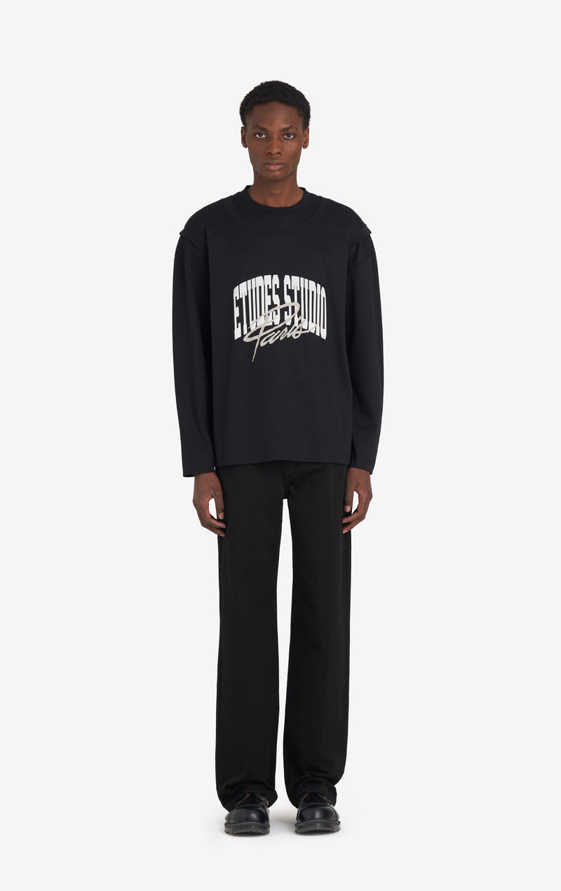 ETUDES STUDIO HYBRID T-SHIRT LONG SLEEVE UNIVERSITY BLACK 3