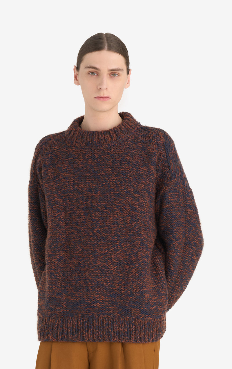 ROUND NECK MARLED T1 / RUST