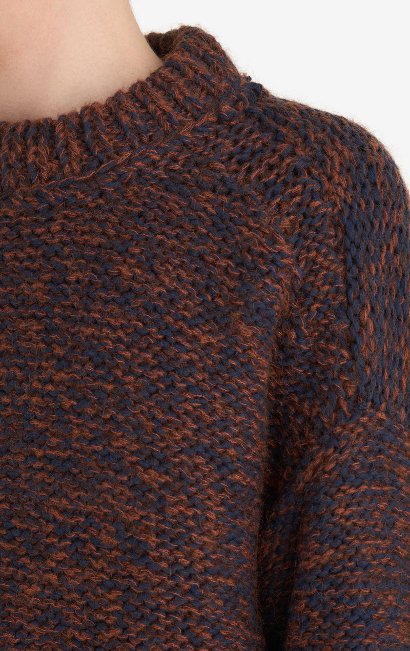 ROUND NECK MARLED T1 / RUST