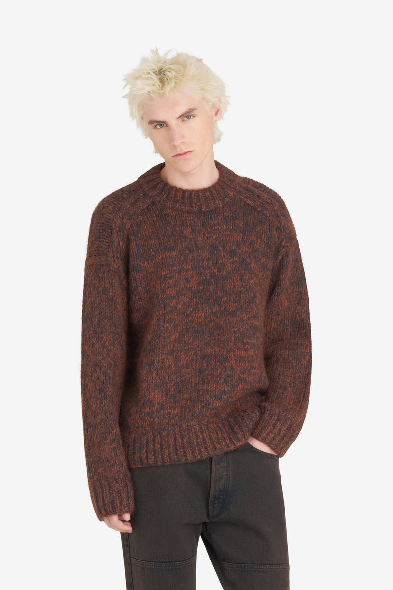 ROUND NECK MARLED RUST 2
