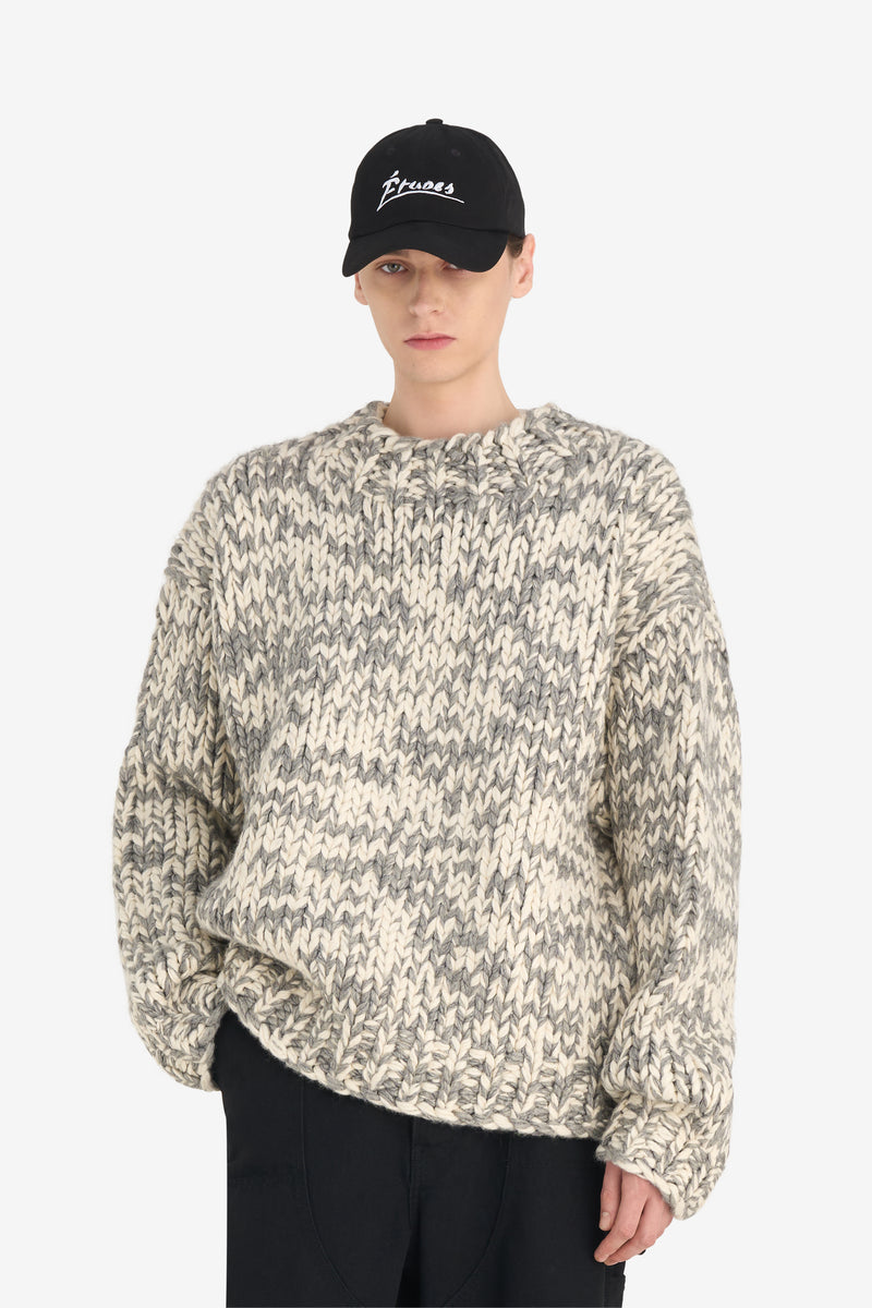 CHUNKY HAND KNIT IVORY 2