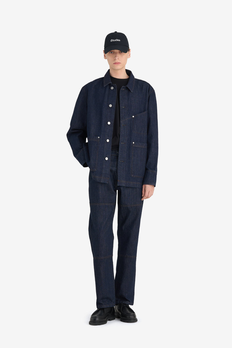 WORKER RAW DENIM JACKET INDIGO 4