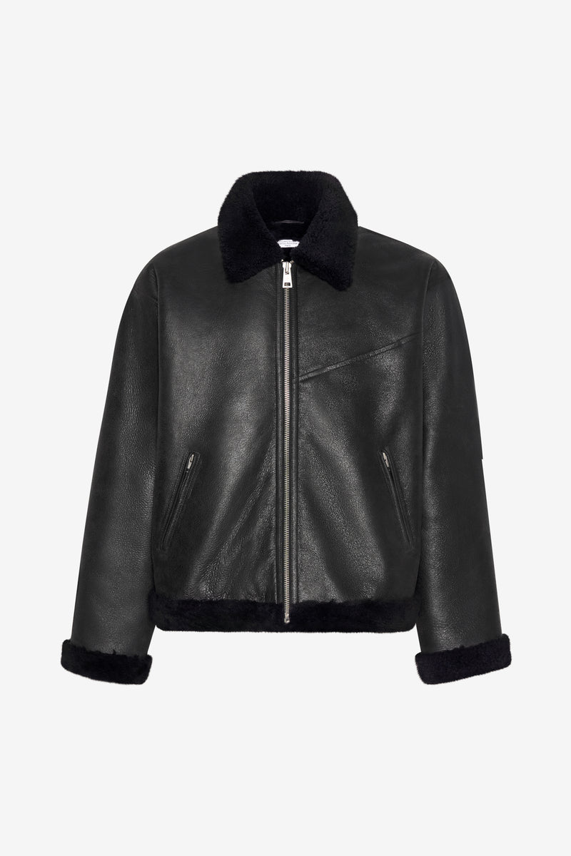 BOXY SHEARLING JACKET BLACK 1
