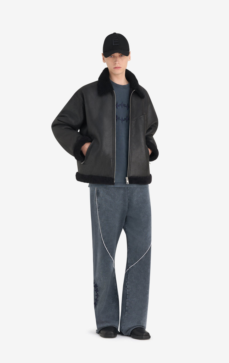 BOXY SHEARLING JACKET 42 / BLACK