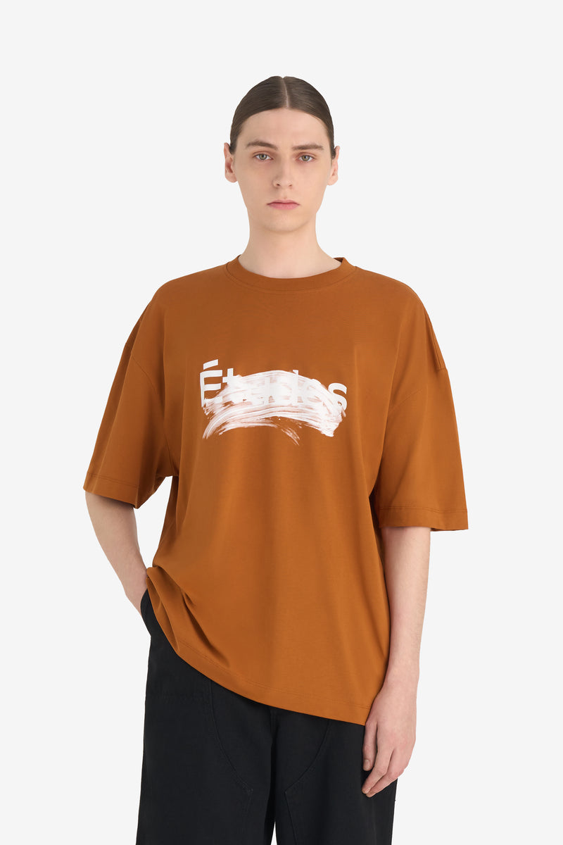 RELAX T-SHIRT SMUDGED LOGO CAMEL 2
