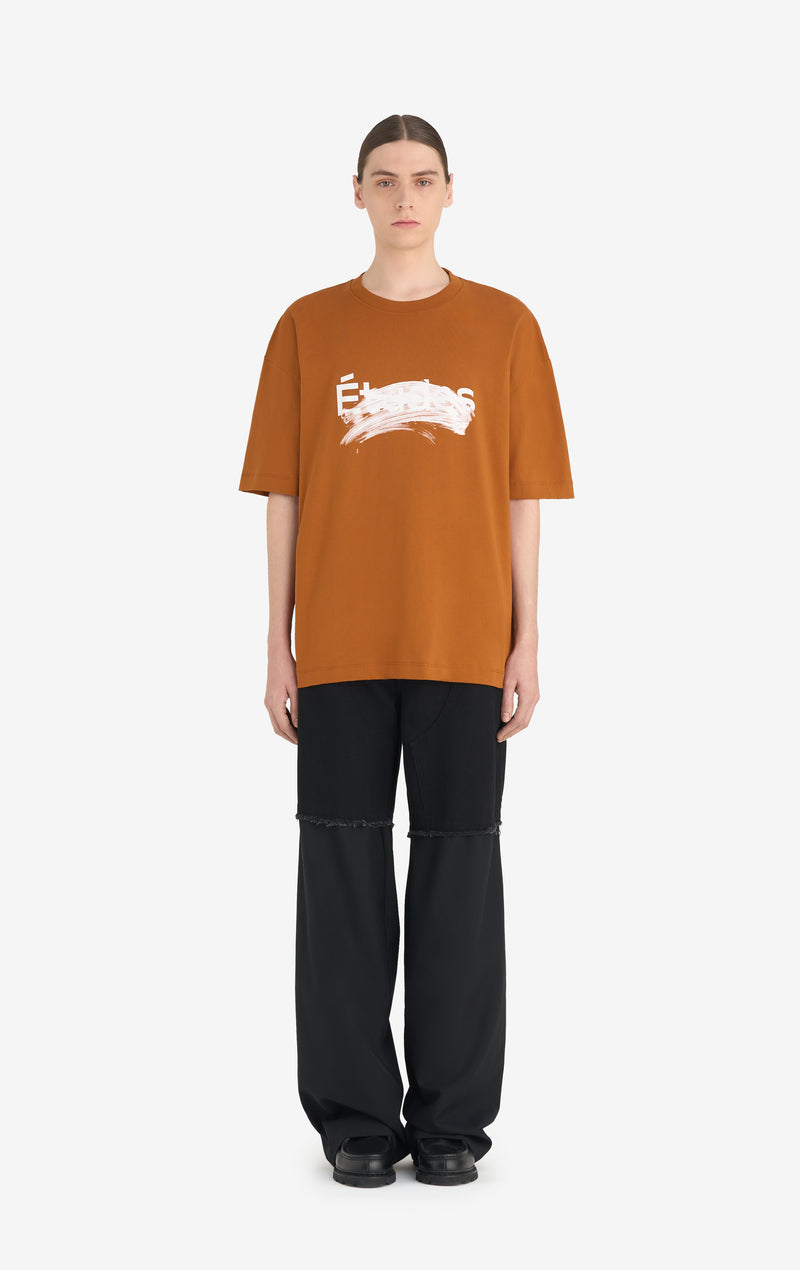 RELAX T-SHIRT SMUDGED LOGO XXS / CAMEL