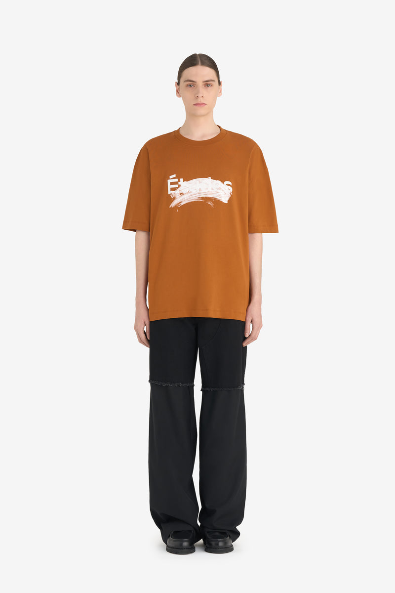 RELAX T-SHIRT SMUDGED LOGO CAMEL 3