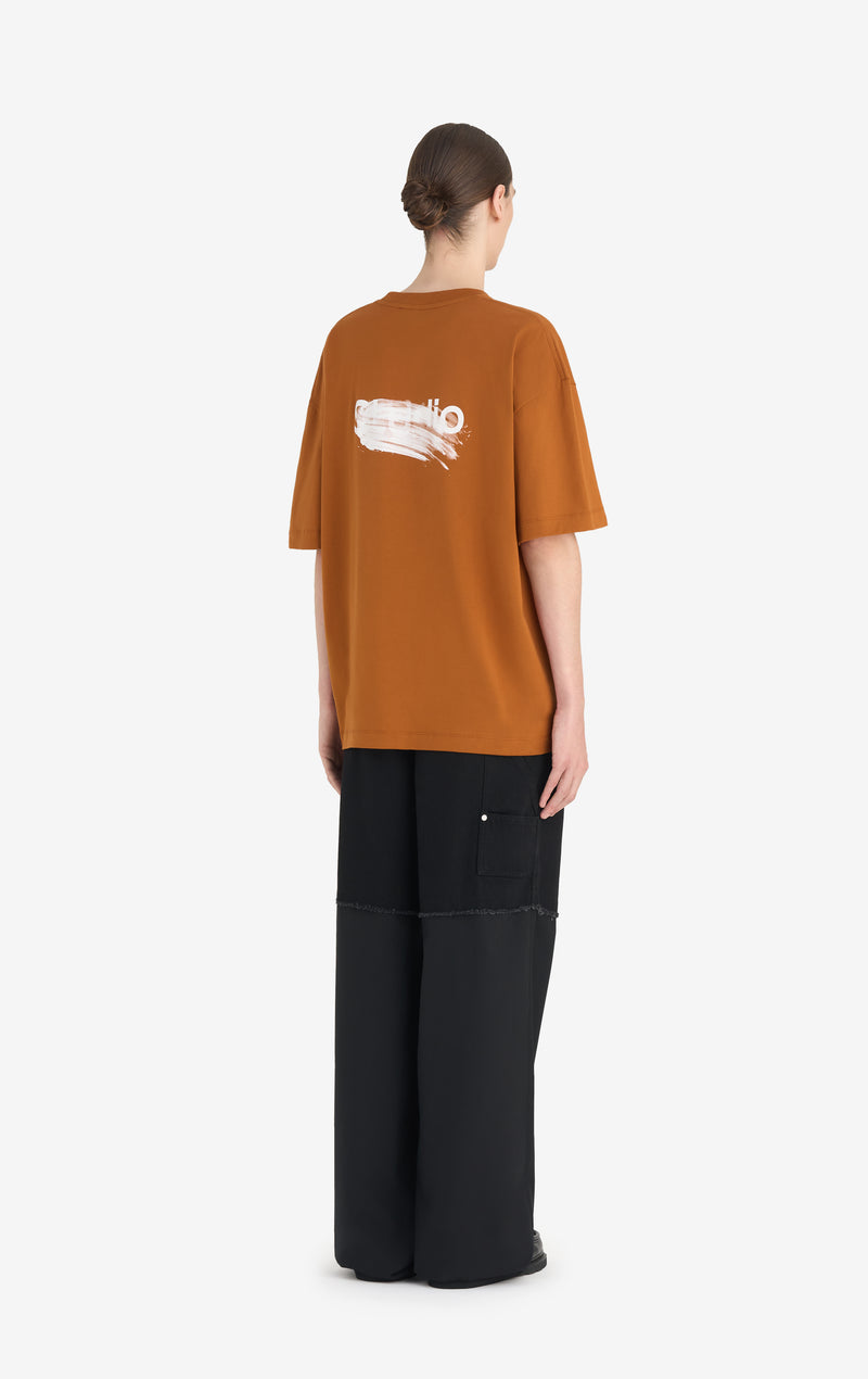 RELAX T-SHIRT SMUDGED LOGO XXS / CAMEL
